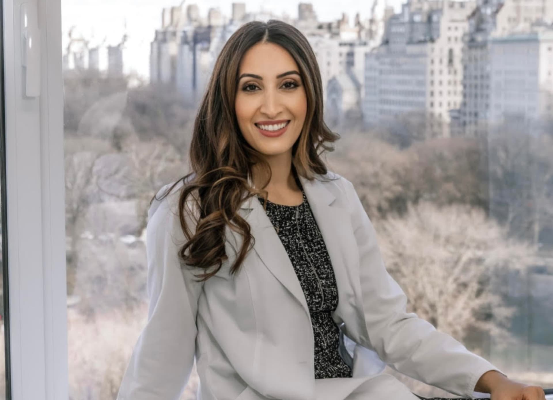 Dr. Dana Khuthaila, plastic surgeon, in her Central Park South practice in New York City